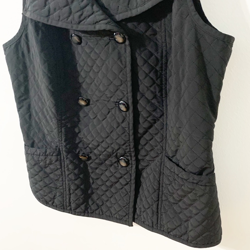 Talbots Quilted Double Breasted Button Front Vest… - image 3